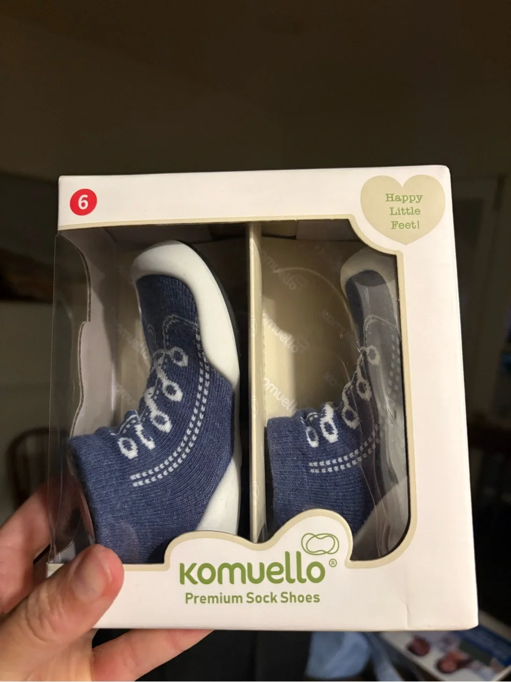 Toddler Walker Sock Shoes in Navy (Size 6) Komuello